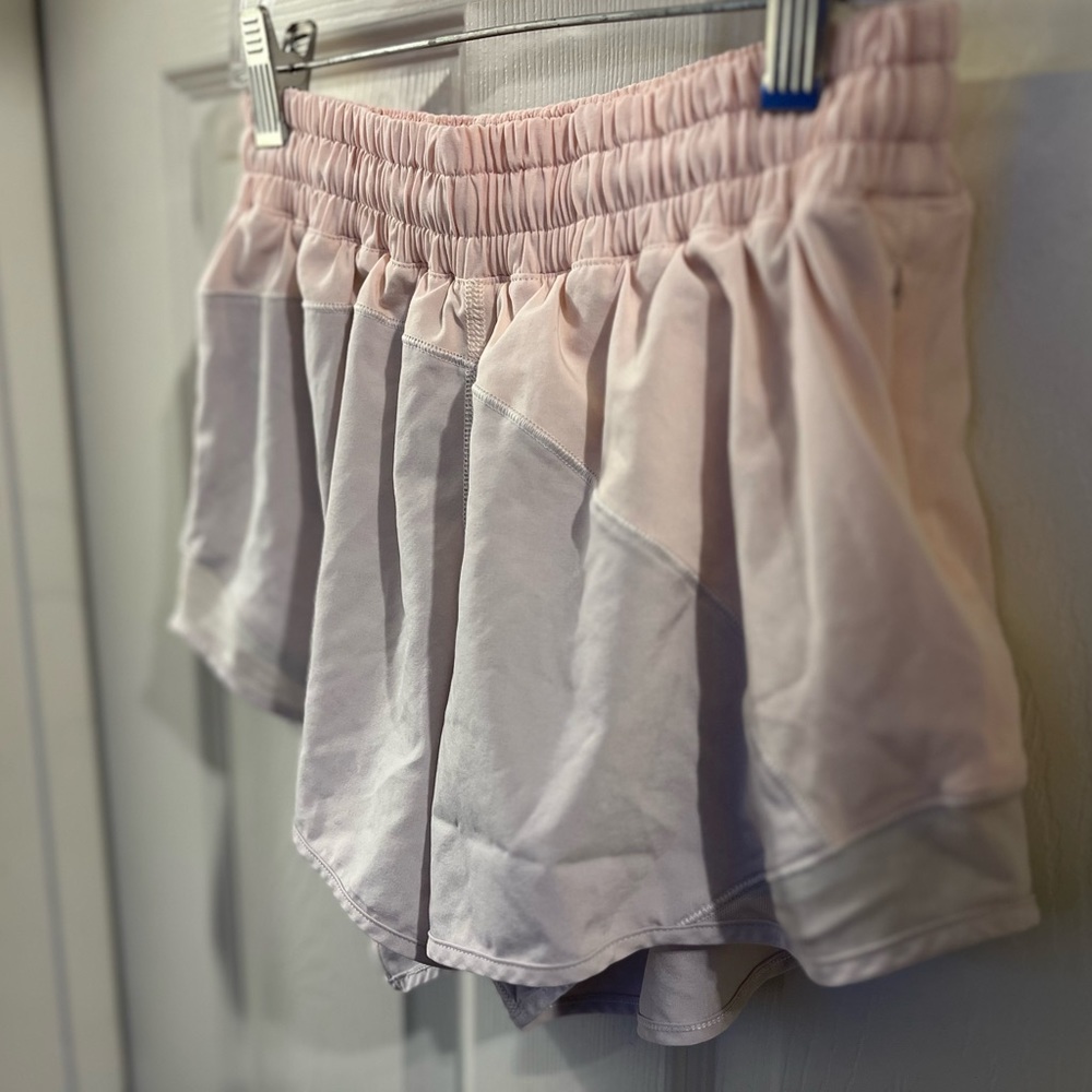 *RARE* Lululemon Hotty-Hot shorts size 6. 2.5 inch. HALF PINK HALF PURPLE.